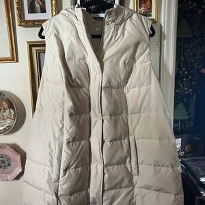 J. Jill Off-White Hooded Down Vest